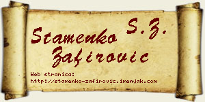 Stamenko Zafirović vizit kartica